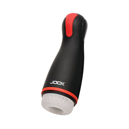 JOCK Advanced Blaze Vibrating, Sucking & Warming Masturbator - Black, Clear