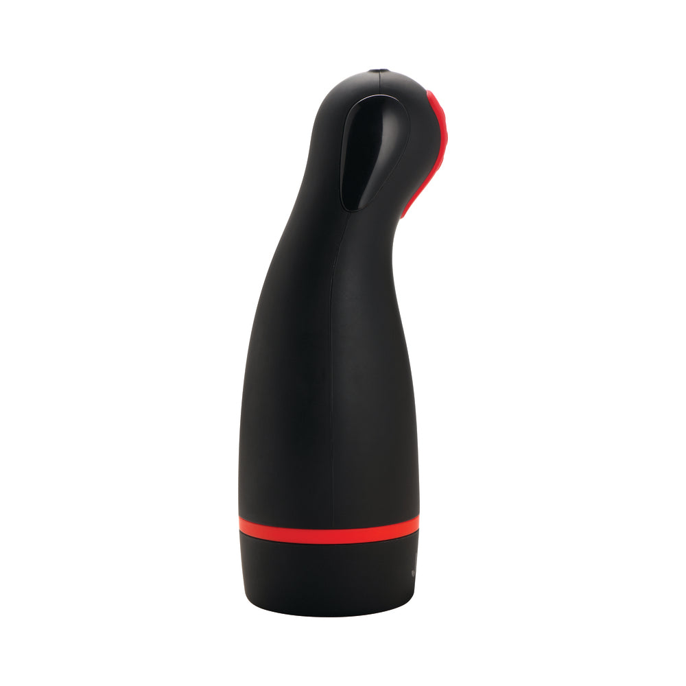 JOCK Advanced Blaze Vibrating, Sucking & Warming Masturbator - Black, Clear