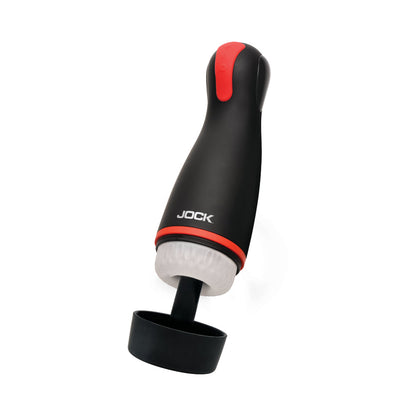 JOCK Advanced Blaze Vibrating, Sucking & Warming Masturbator - Black, Clear