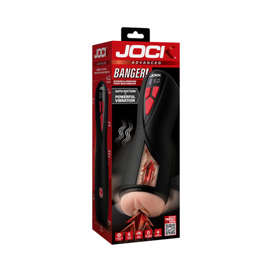 JOCK Advanced Banger Sucking & Vibrating Pussy Masturbator - Black