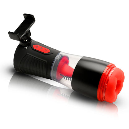 Curve Novelties Advanced Blow Job Sucking, Licking & Vibrating Masturbator – Black/Red