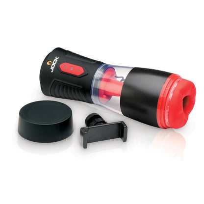 Curve Novelties Advanced Blow Job Sucking, Licking & Vibrating Masturbator – Black/Red