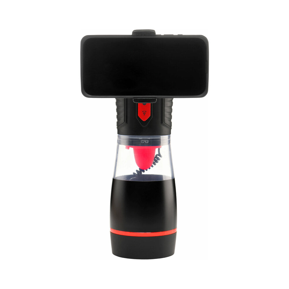 Curve Novelties Advanced Blow Job Sucking, Licking & Vibrating Masturbator – Black/Red
