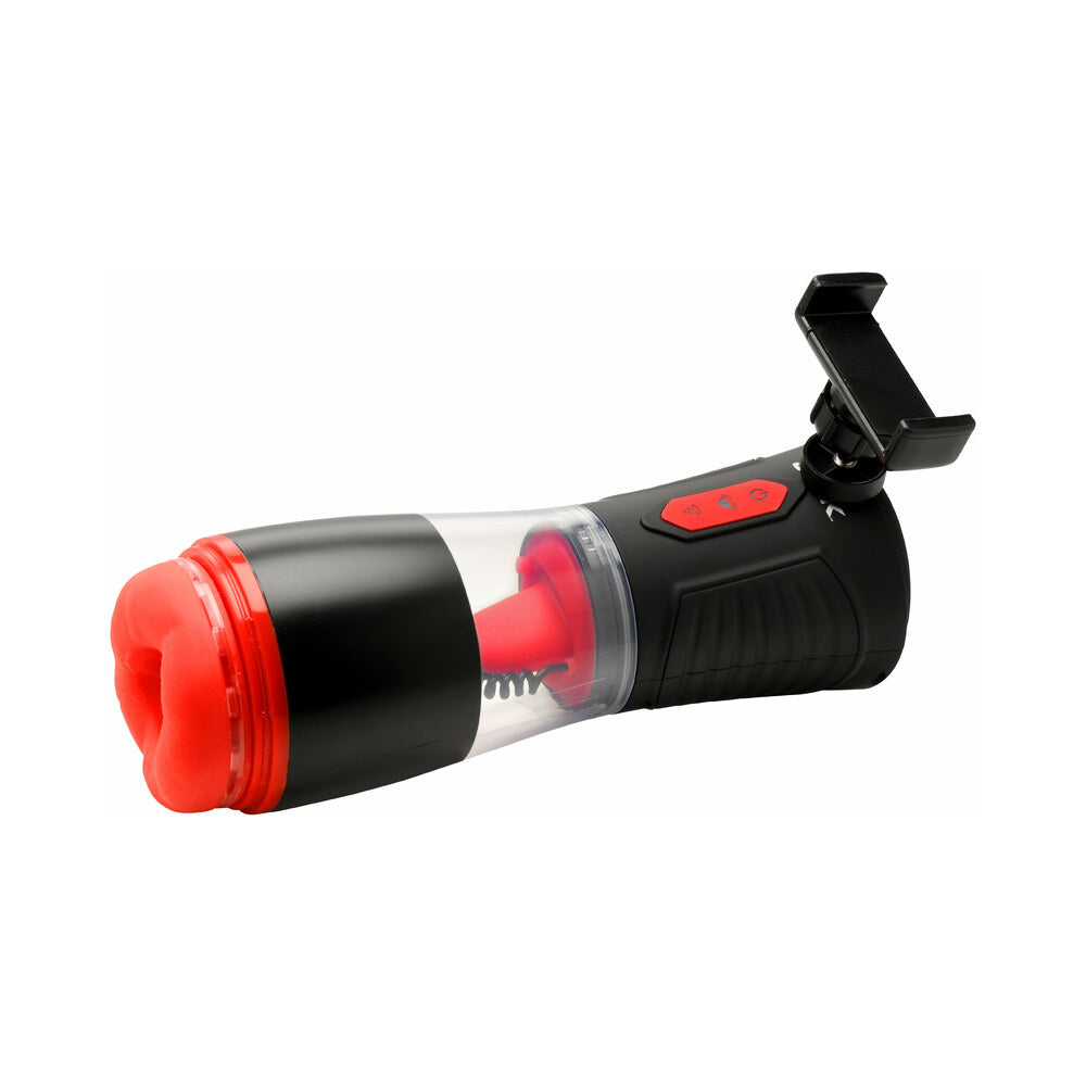 Curve Novelties Advanced Blow Job Sucking, Licking & Vibrating Masturbator – Black/Red