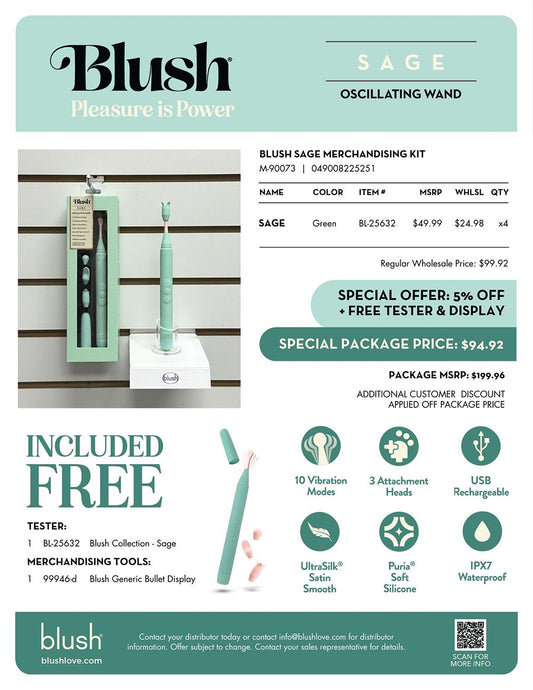 Blush Sage Merchandising Kit – Oscillating Wand Included