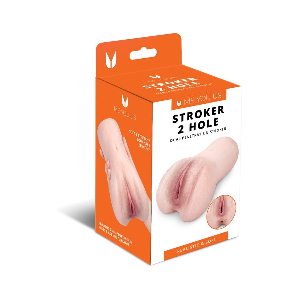 Me You Us Stroker 2-Hole Male Masturbator – Vanilla