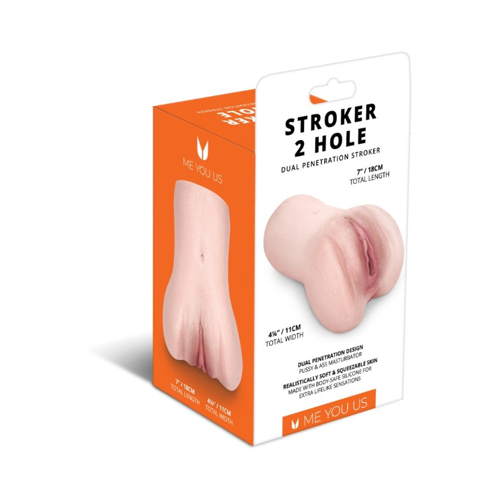 Me You Us Stroker 2-Hole Male Masturbator – Vanilla