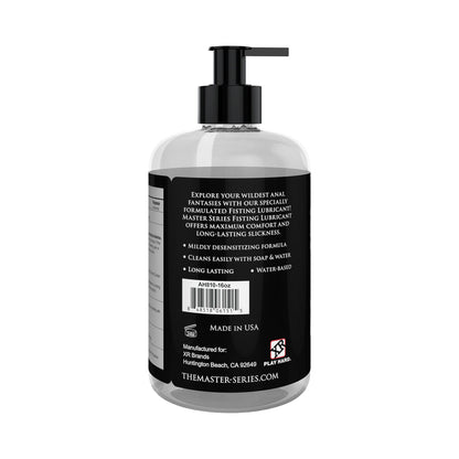 Master Series Fisting Lubricant 16 oz – Water-Based with 2% Lidocaine – Clear