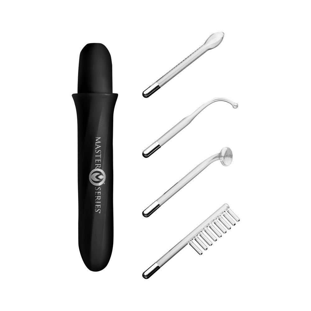 Master Series Elektrawand Rechargeable E-Stim Wand with Attachments – Black