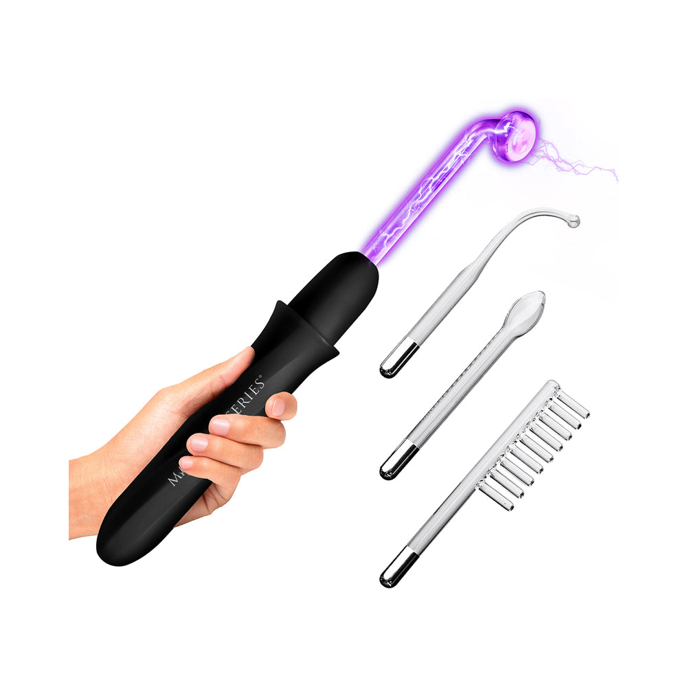 Master Series Elektrawand Rechargeable E-Stim Wand with Attachments – Black