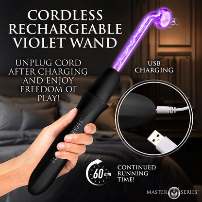 Master Series Elektrawand Rechargeable E-Stim Wand with Attachments – Black