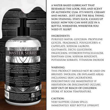 Master Series Jizz Cum-Scented Water-Based Lube – 16 oz – White