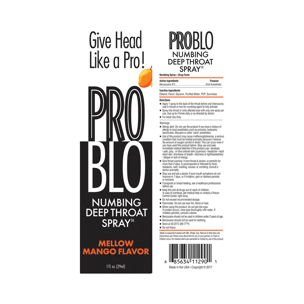 Problo Deep Throat Spray Mango - 1 oz Intimate Spray