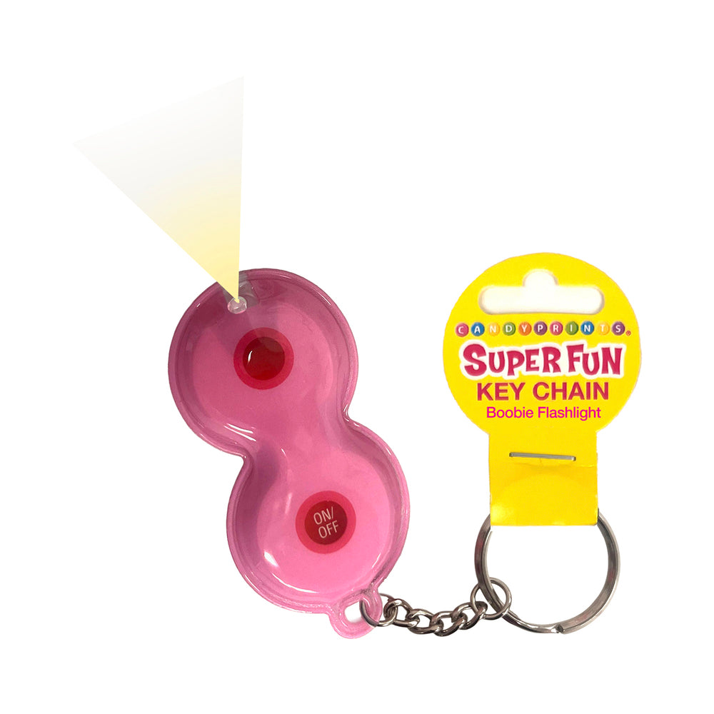 Little Genie Super Fun Boobie Flashlight Keychain - Hot Pink