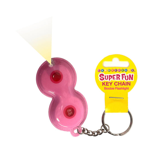 Little Genie Super Fun Boobie Flashlight Keychain - Hot Pink