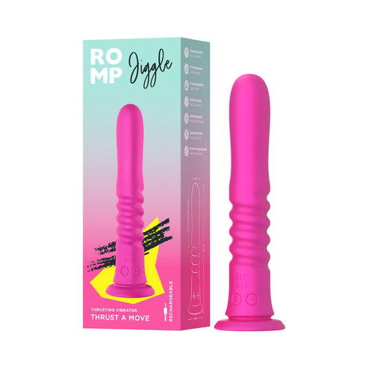 ROMP Jiggle Thrusting Vibrator with Suction Cup – Cosmic Pink
