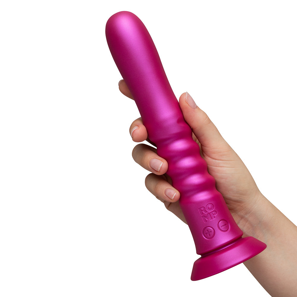 ROMP Jiggle Thrusting Vibrator with Suction Cup – Cosmic Pink