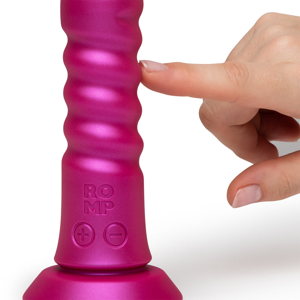 ROMP Jiggle Thrusting Vibrator with Suction Cup – Cosmic Pink
