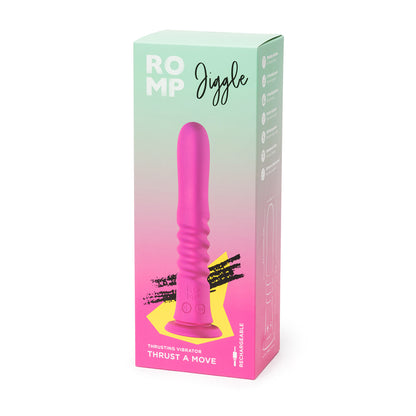 ROMP Jiggle Thrusting Vibrator with Suction Cup – Cosmic Pink