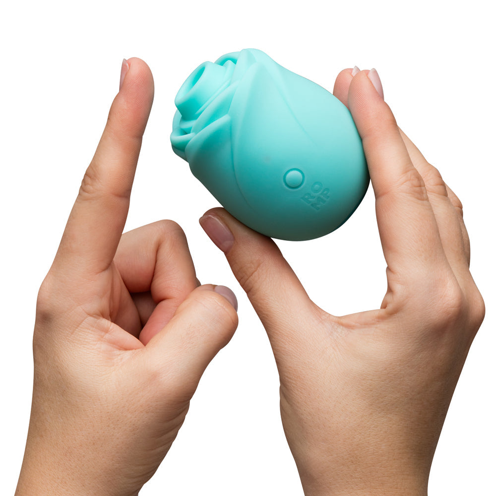 Romp Glow Rose Glow Vibrator with Pleasure Air Technology – Teal