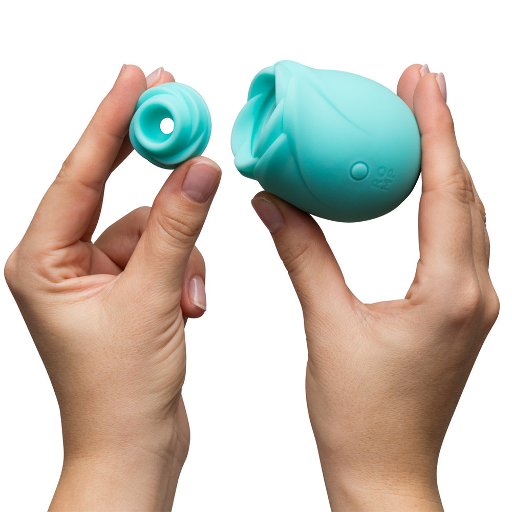 Romp Glow Rose Glow Vibrator with Pleasure Air Technology – Teal