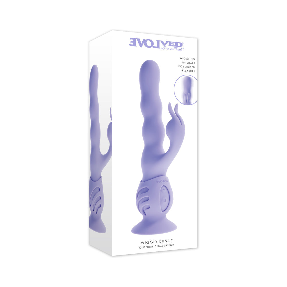 Evolved Wiggly Bunny Purple - Vibrating Rabbit with Suction Cup Base