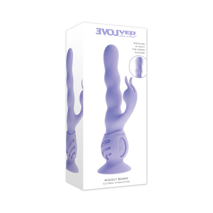 Evolved Wiggly Bunny Purple - Vibrating Rabbit with Suction Cup Base