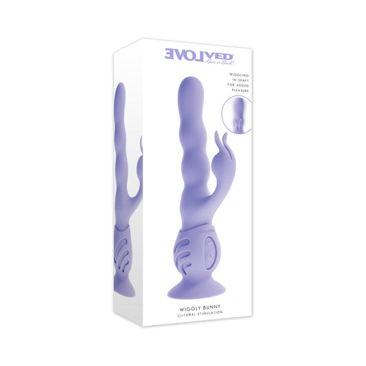Evolved Wiggly Bunny Purple - Vibrating Rabbit with Suction Cup Base