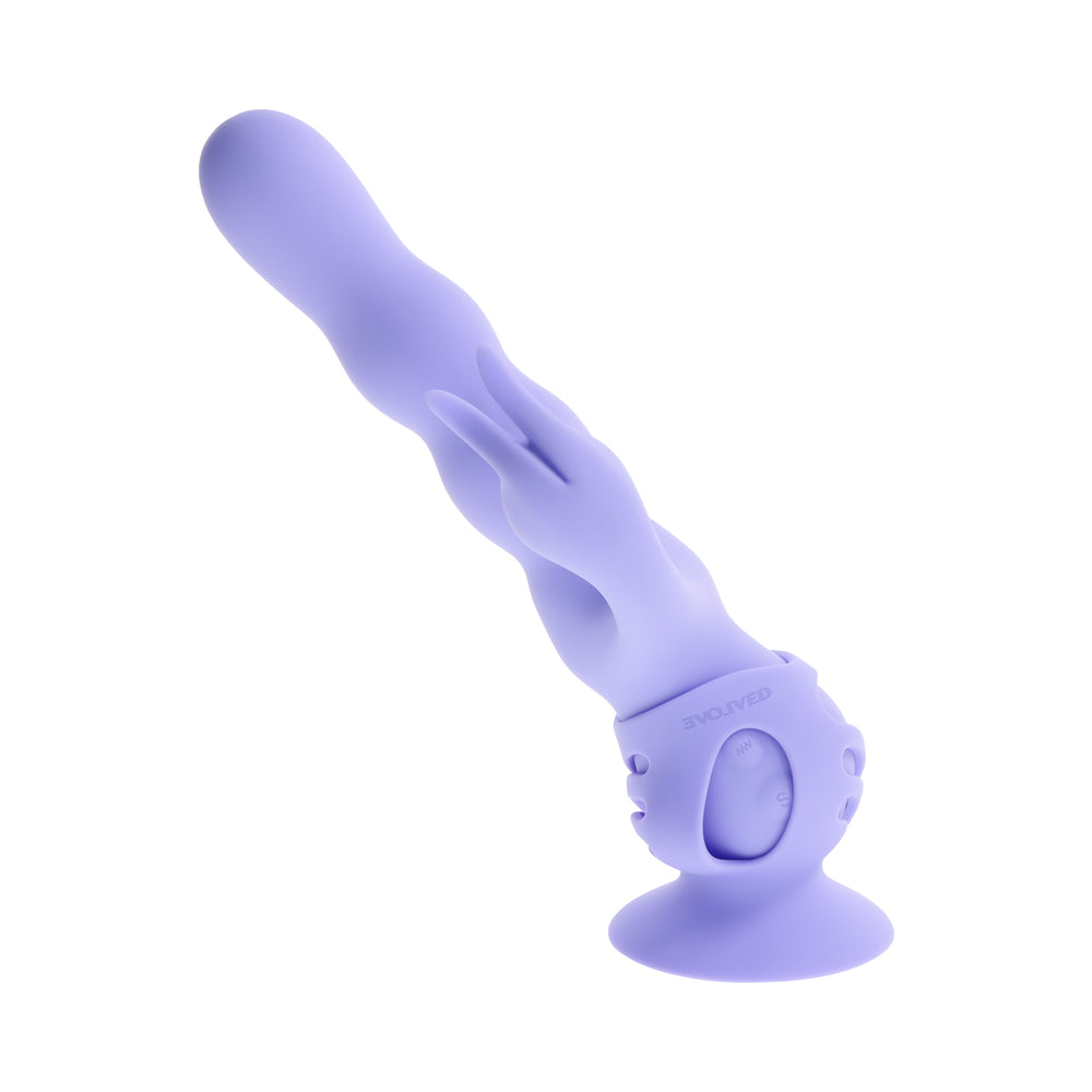Evolved Wiggly Bunny Purple - Vibrating Rabbit with Suction Cup Base