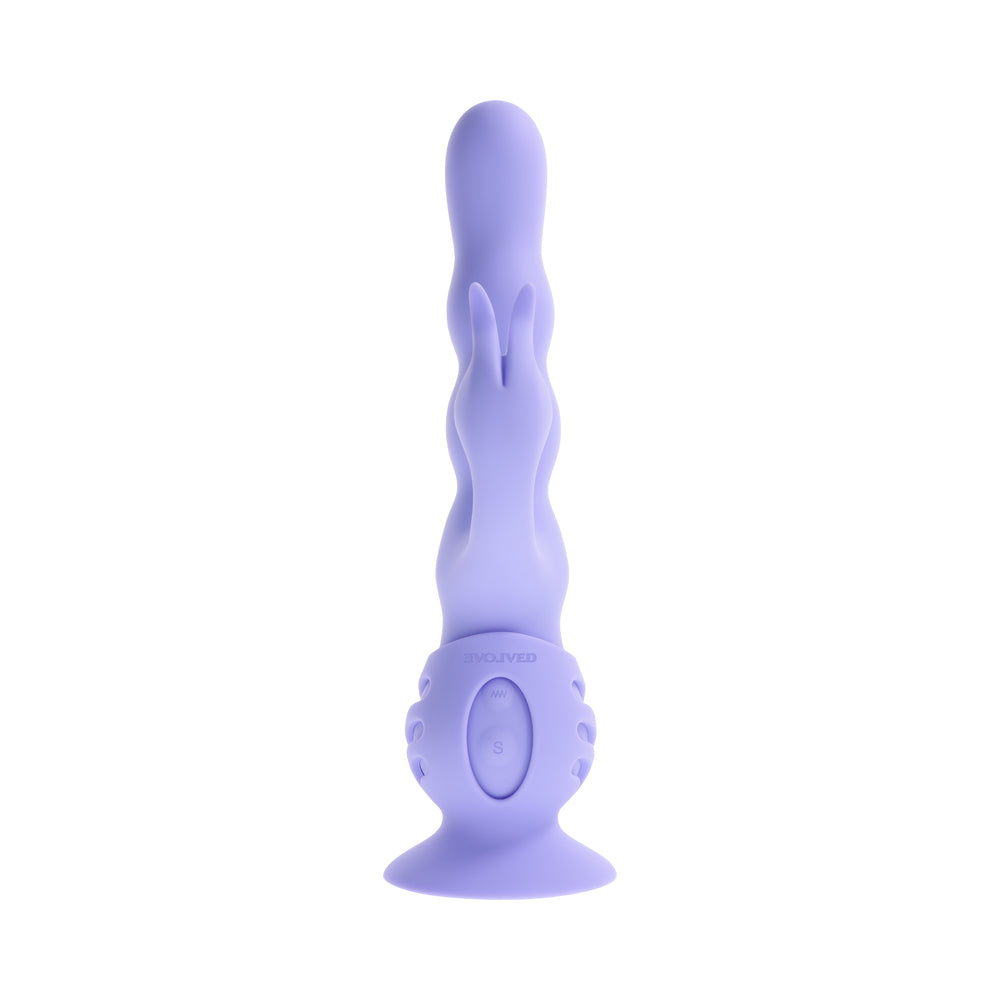Evolved Wiggly Bunny Purple - Vibrating Rabbit with Suction Cup Base