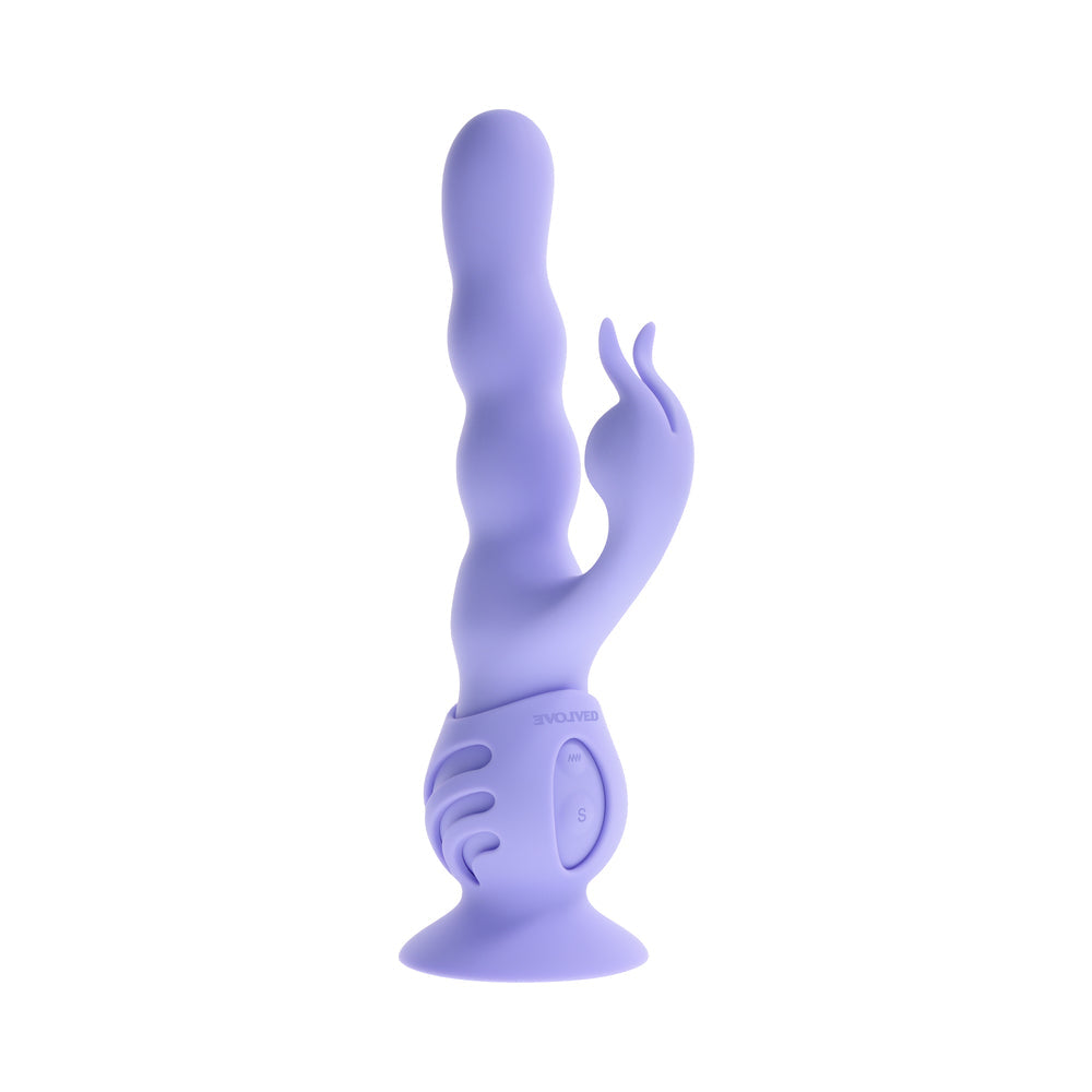 Evolved Wiggly Bunny Purple - Vibrating Rabbit with Suction Cup Base