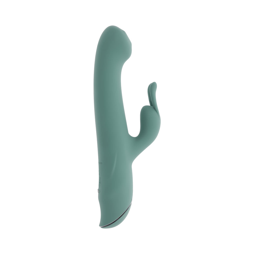 Evolved Satin Swirl Mint G-Spot Vibrator with Swirling Beads – Green
