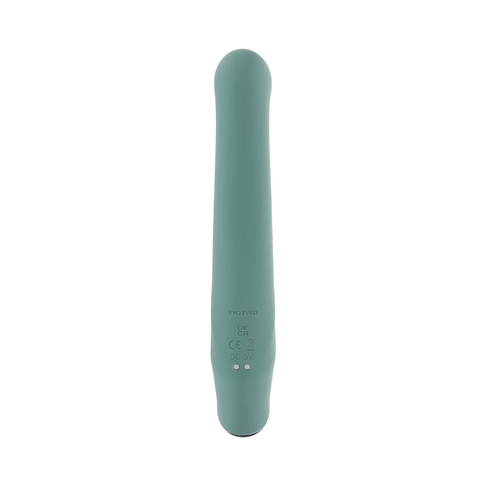 Evolved Satin Swirl Mint G-Spot Vibrator with Swirling Beads – Green
