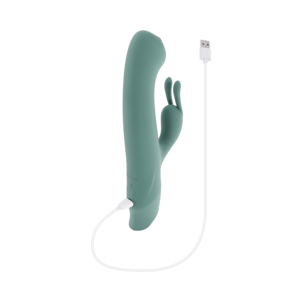 Evolved Satin Swirl Mint G-Spot Vibrator with Swirling Beads – Green