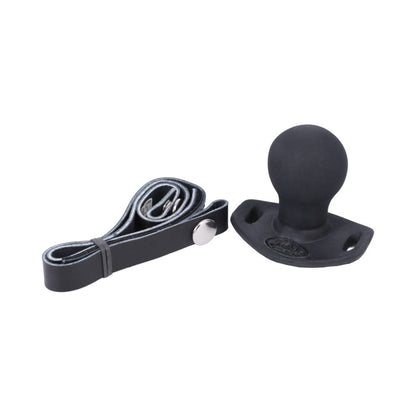 Tantus Beginner Ball Gag Onyx - Silicone Gag with Adjustable Leather Straps - Black