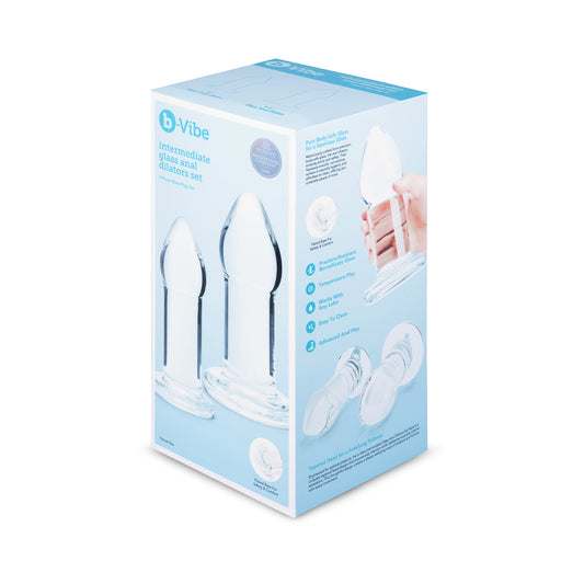 b-Vibe Intermediate Glass Dilators Set - Anal Dilators - Clear