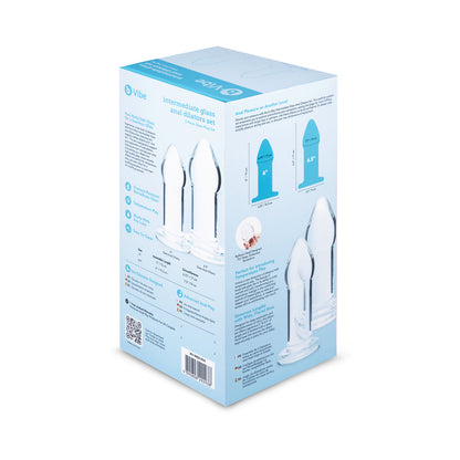 b-Vibe Intermediate Glass Dilators Set - Anal Dilators - Clear