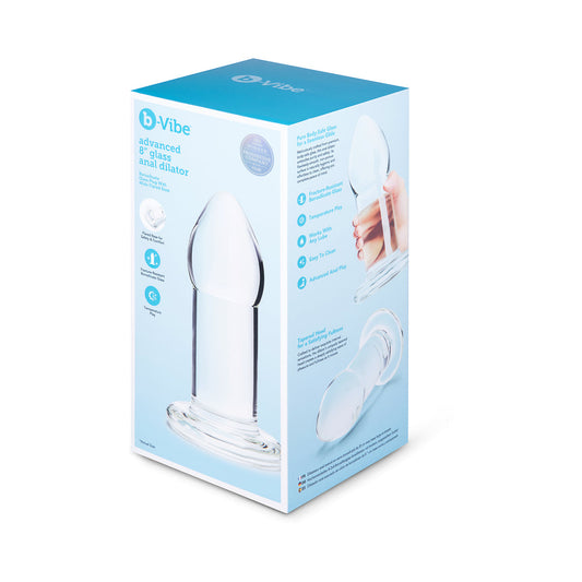 b-Vibe Advanced 8 in. Glass Anal Dilator – Clear