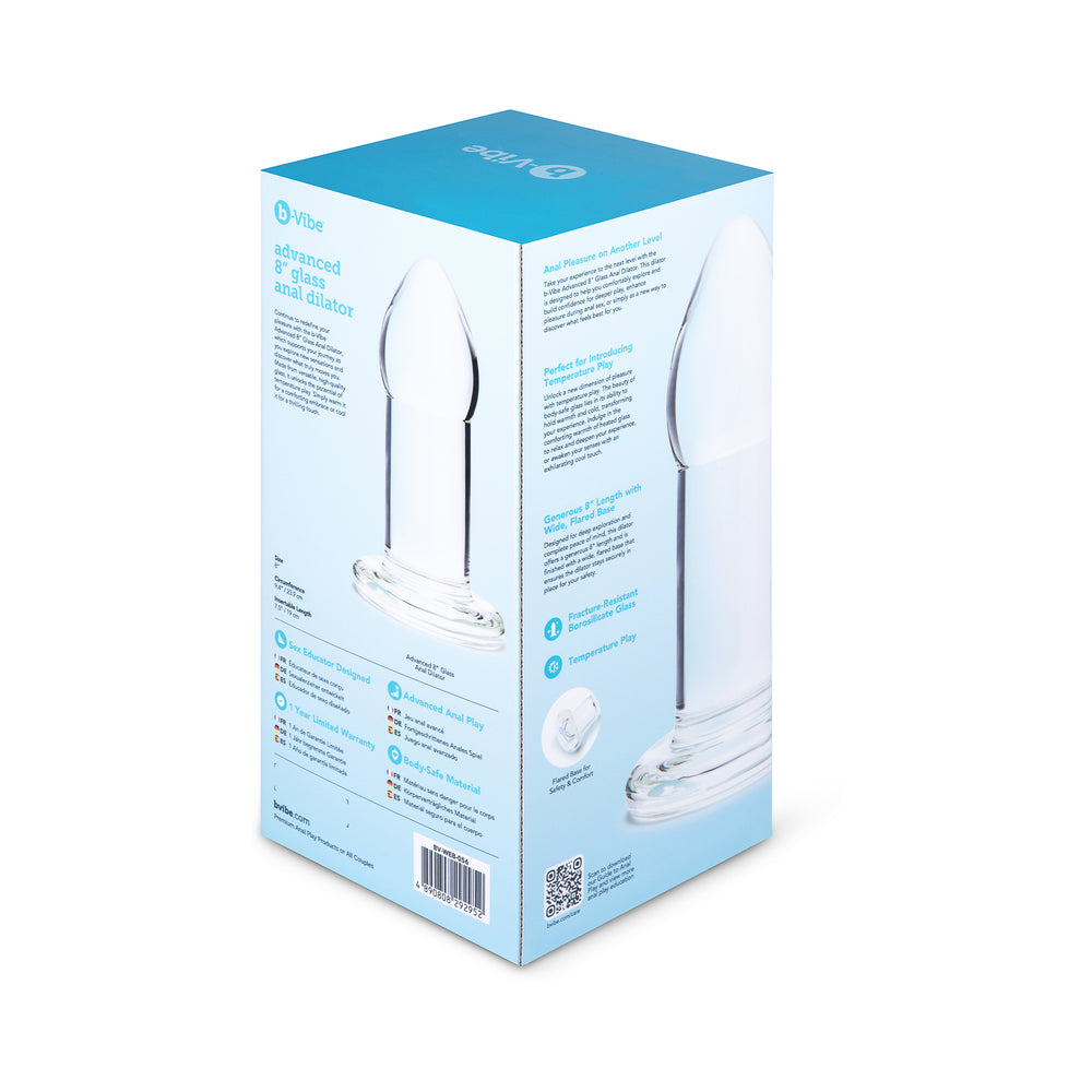 b-Vibe Advanced 8 in. Glass Anal Dilator – Clear