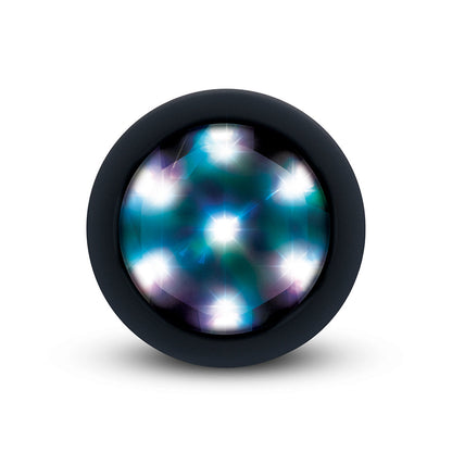 b-Vibe 3.5" Light-Up Butt Plug - Rotating and Vibrating with Multi-Color Base - Black