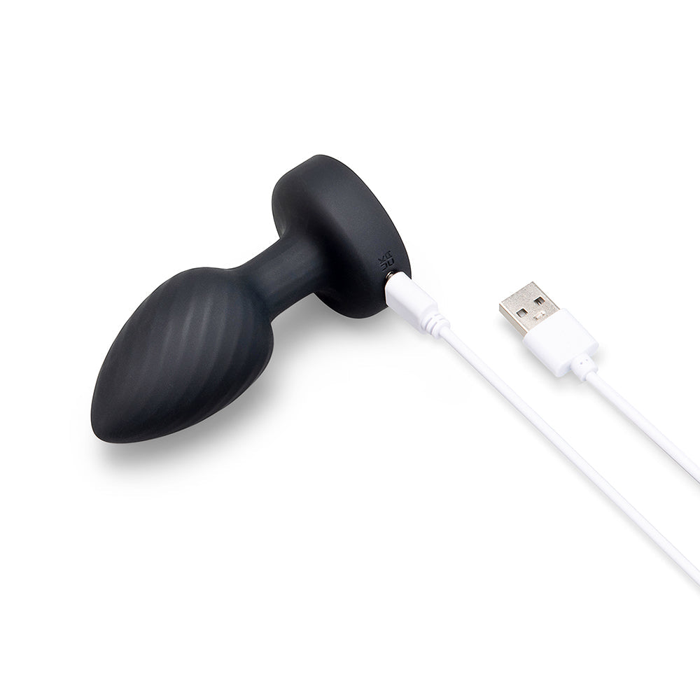 b-Vibe 3.5" Light-Up Butt Plug - Rotating and Vibrating with Multi-Color Base - Black