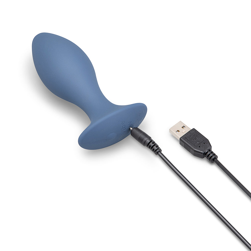 b-Vibe 4 in. Vibing Plug – Silicone Anal Plug with Vibration – Blue
