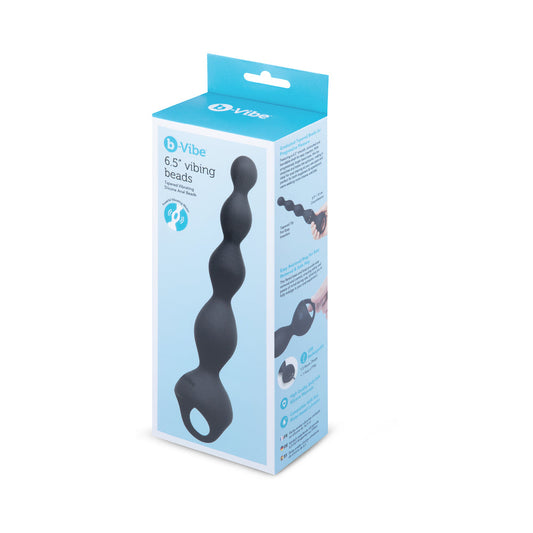 b-Vibe 6.5 in. Vibing Beads – Black Anal Beads with Vibrating Functions