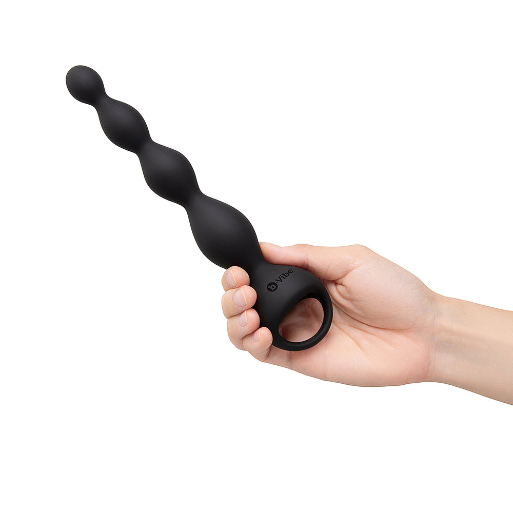 b-Vibe 6.5 in. Vibing Beads – Black Anal Beads with Vibrating Functions