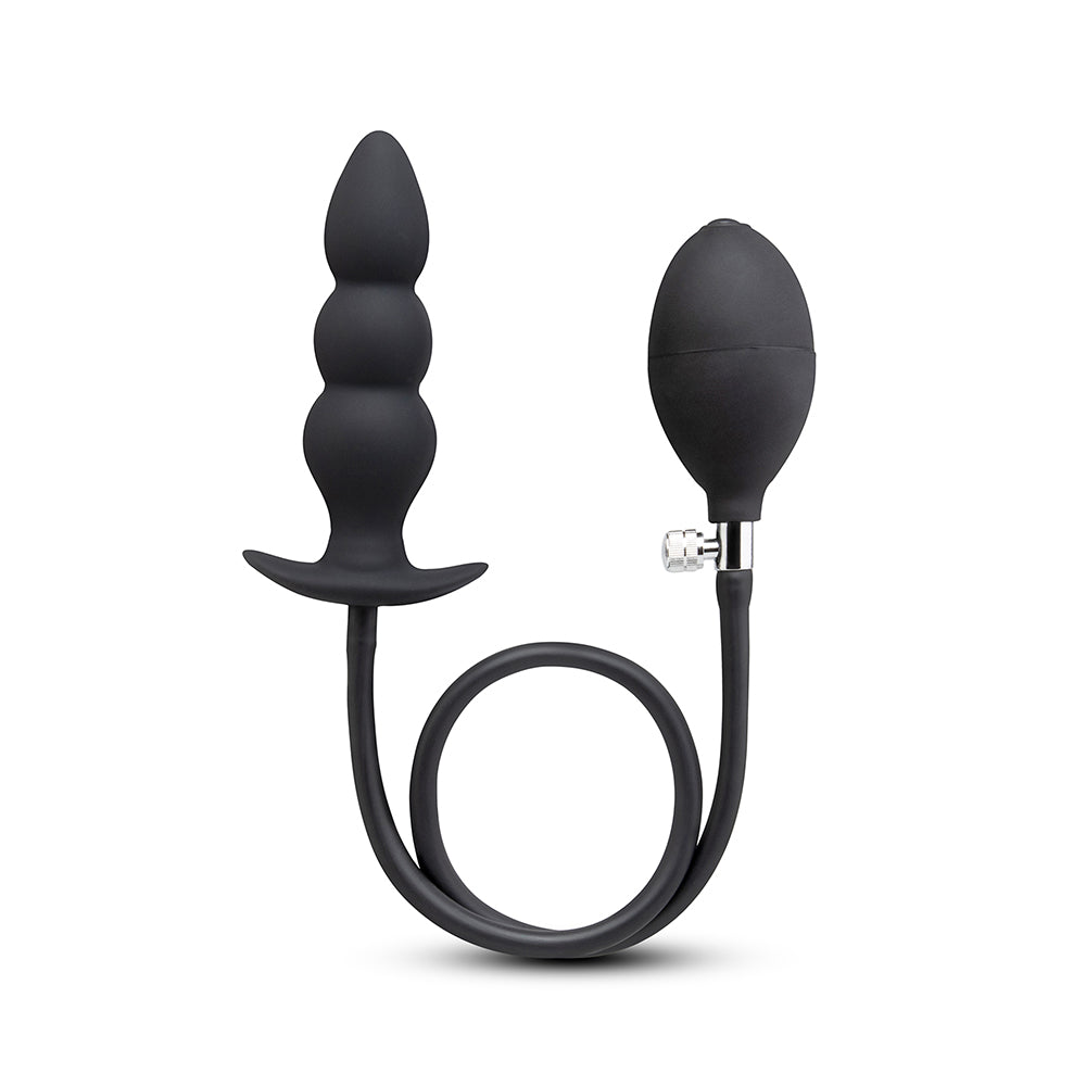 b-Vibe Beaded Inflatable Anal Plug with Hand Pump – Black
