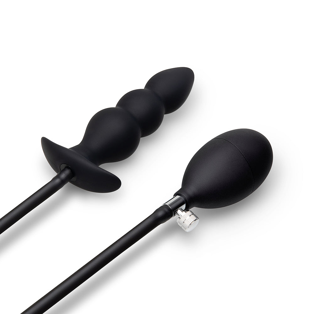 b-Vibe Beaded Inflatable Anal Plug with Hand Pump – Black