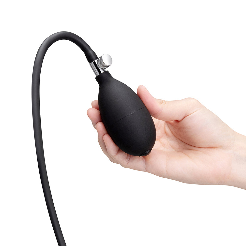 b-Vibe Beaded Inflatable Anal Plug with Hand Pump – Black