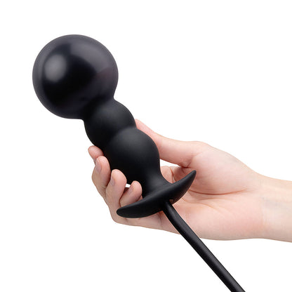 b-Vibe Beaded Inflatable Anal Plug with Hand Pump – Black