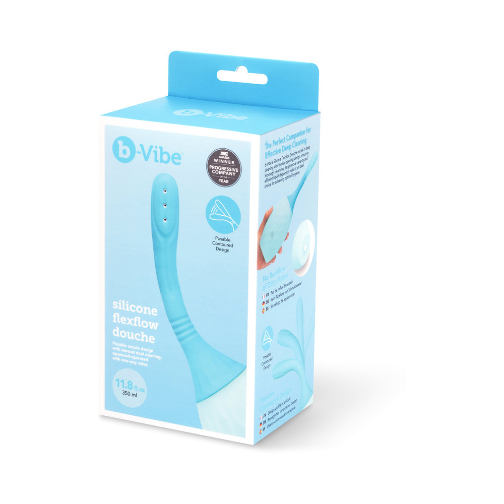 b-Vibe Silicone Flexflow Douche – Blue – Effective Deep Cleaning and Comfort