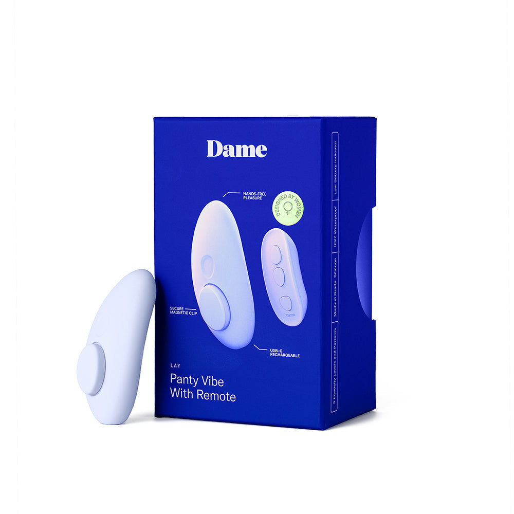 Dame Lay Panty Vibrator with Remote Control - Blue